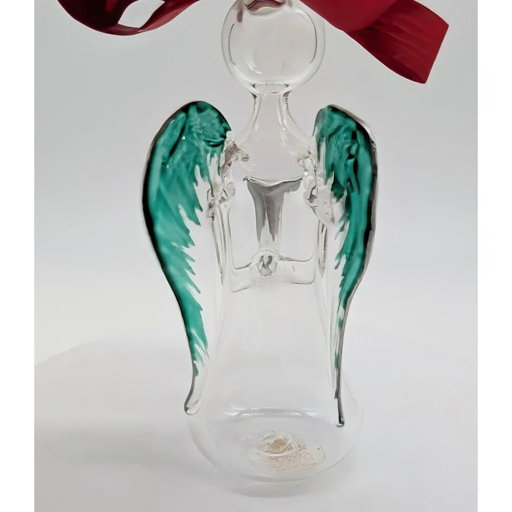 Vtg Soffieria Parise Hand Blown Glass Christmas Angel Candle Holder Italy
